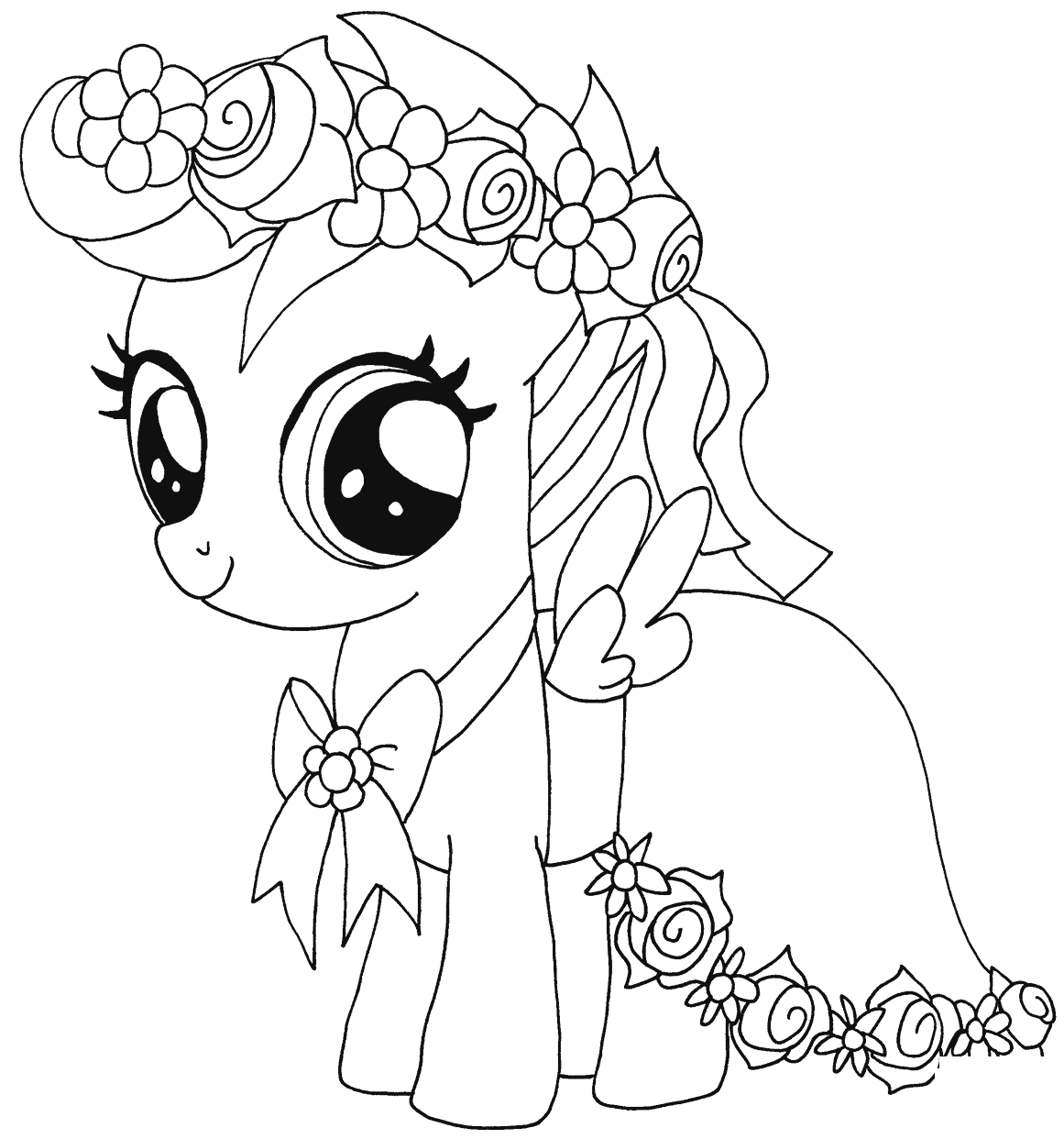 Baby Scootaloo My Little Pony Coloring Page