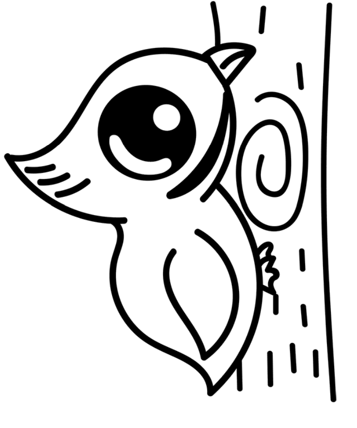 Baby Woodpecker Coloring Page