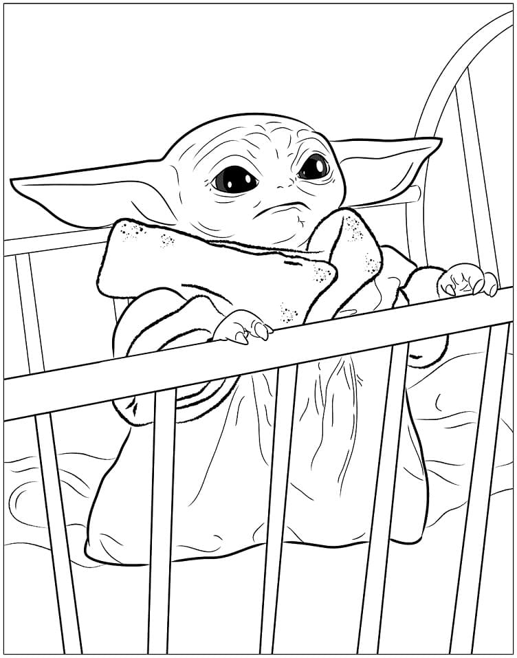 Baby Yoda 1 Coloring Page