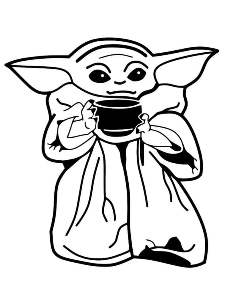 Baby Yoda 4 Coloring Page