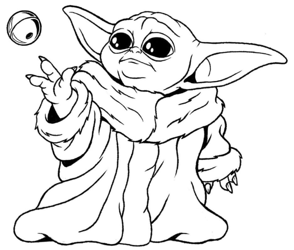 Baby Yoda 7 Coloring Page
