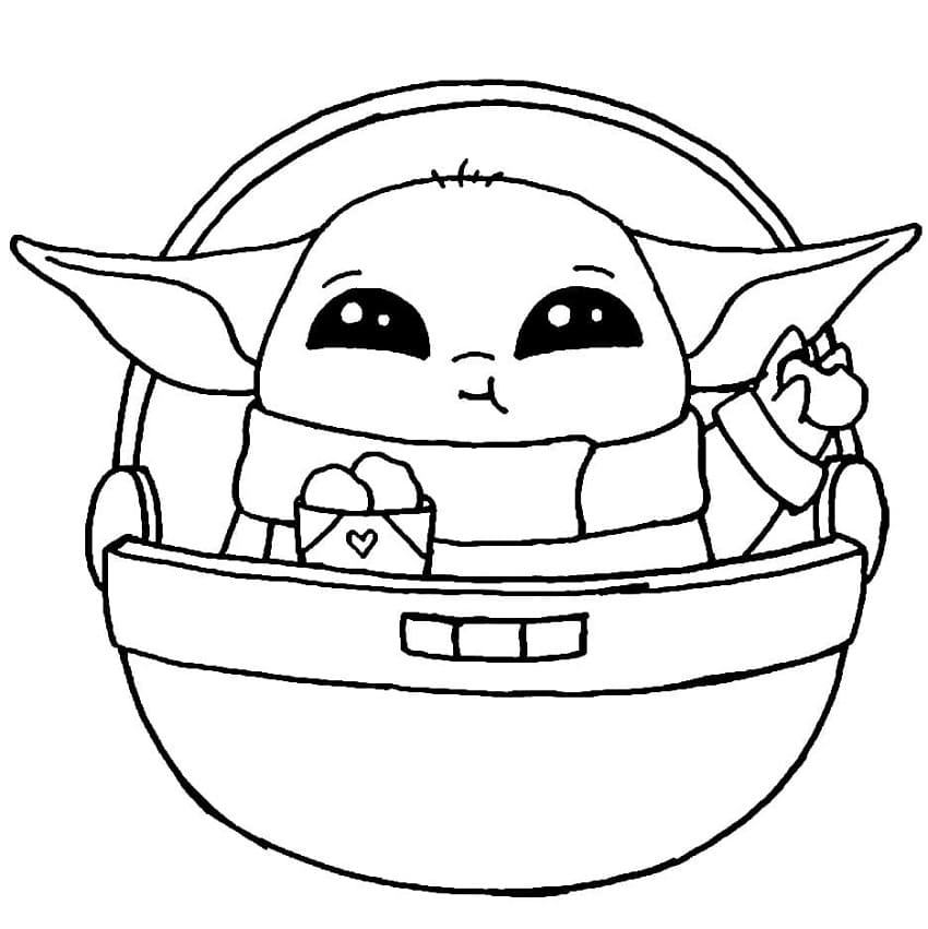 Baby Yoda 8 Coloring Page