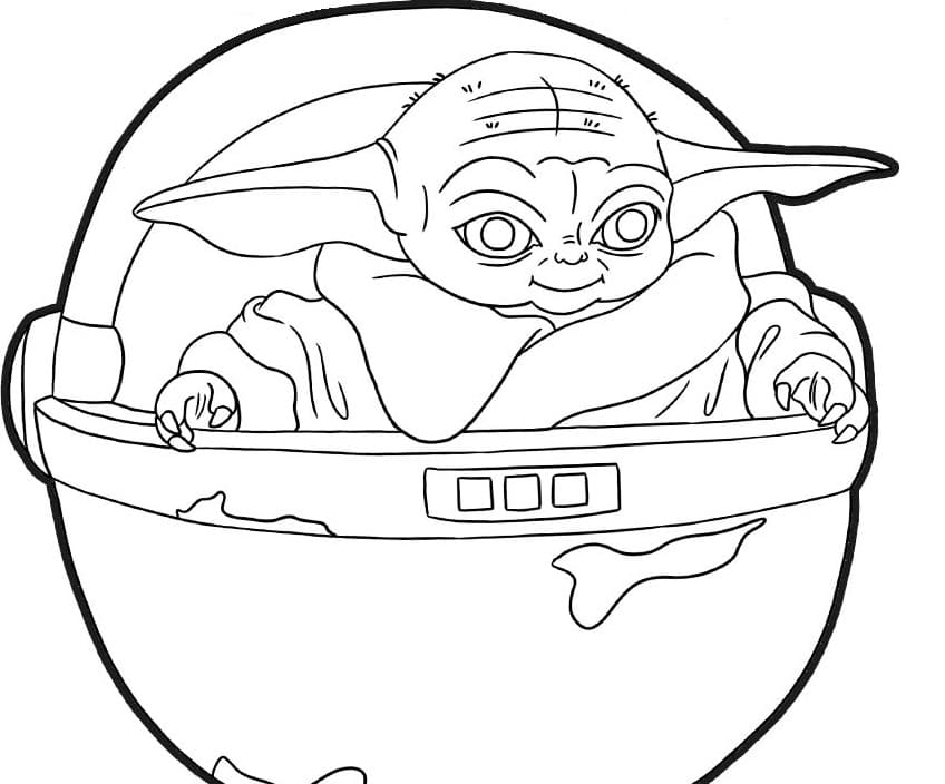 Baby Yoda is Cute Coloring Page