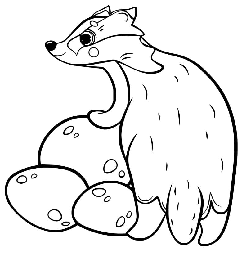 Badger and Eggs Coloring Page