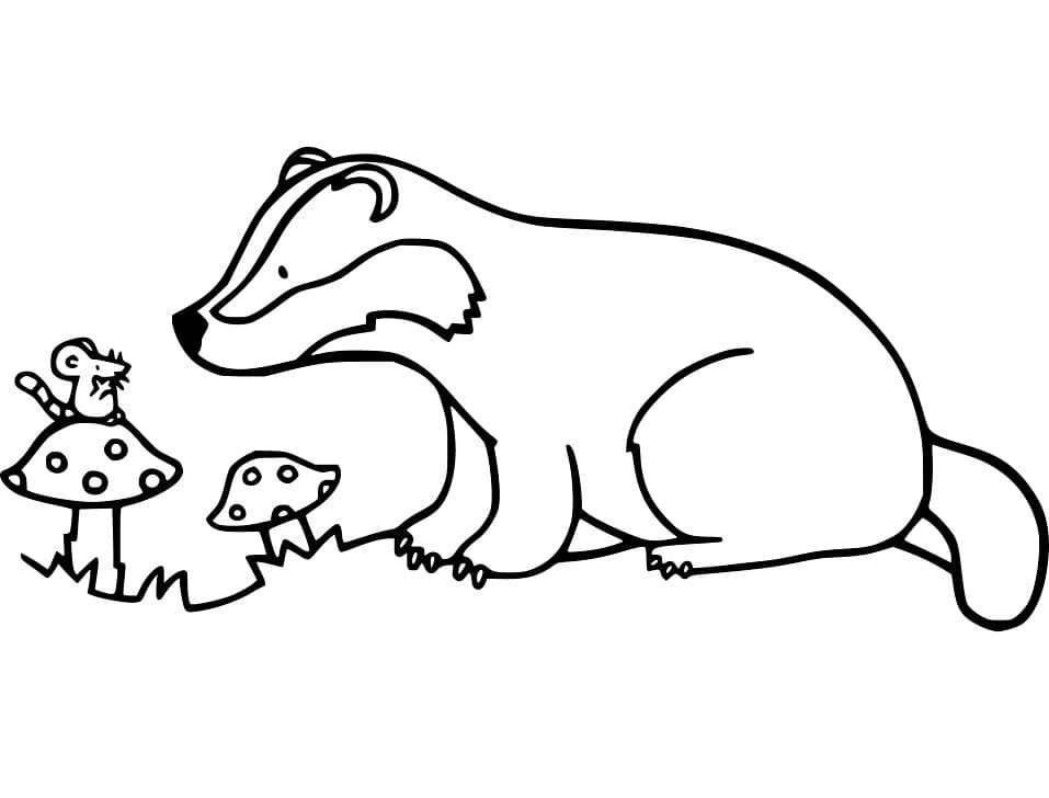 Badger and Mouse Coloring Page