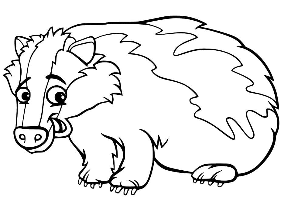 Badger Smiles Coloring Page