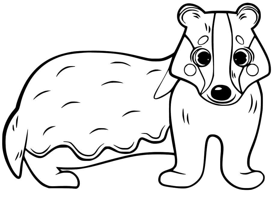 Badger Smiling Coloring Page