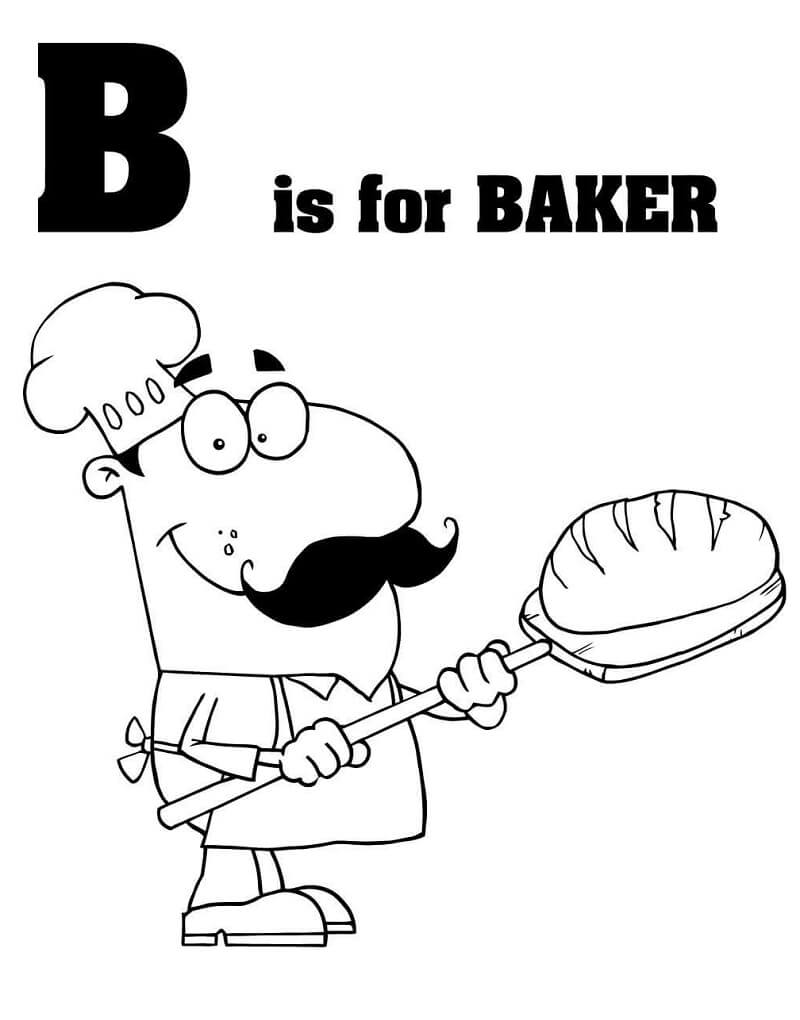 Baker Letter B Coloring Page