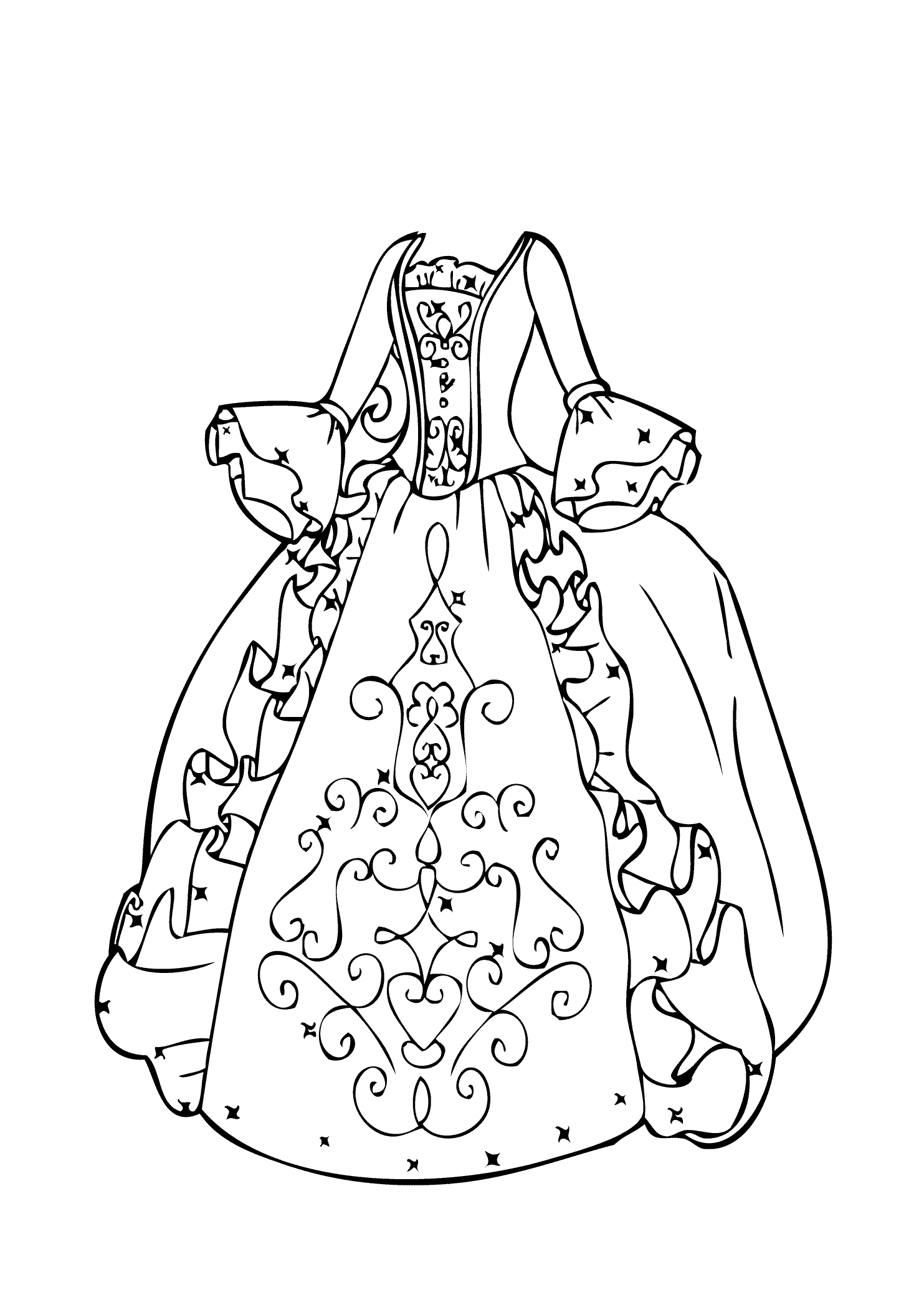 Ball Gown Coloring Page