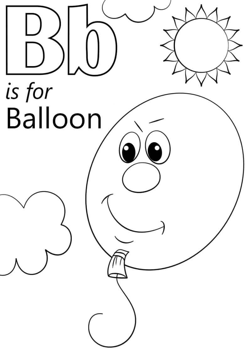 Balloon Letter B 1 Coloring Page