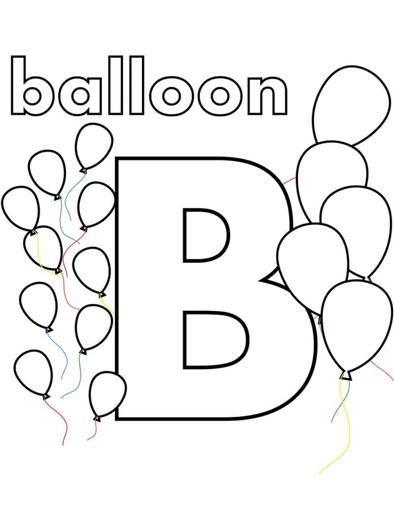 Balloon Letter B Coloring Page