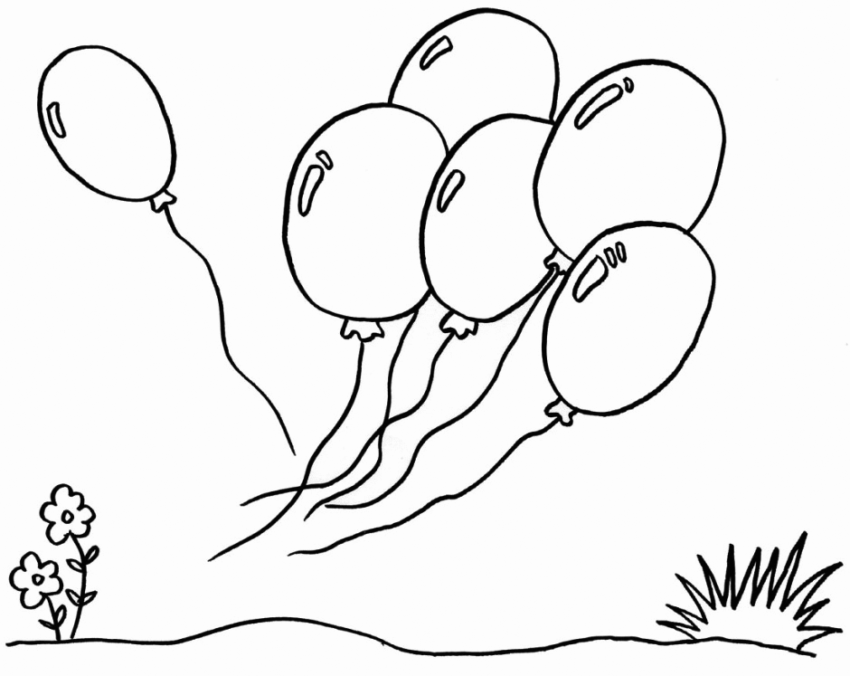 Multi Balloons Coloring Page