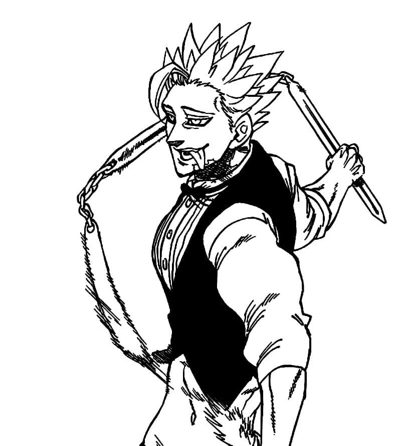 Ban and Weapon Coloring Page