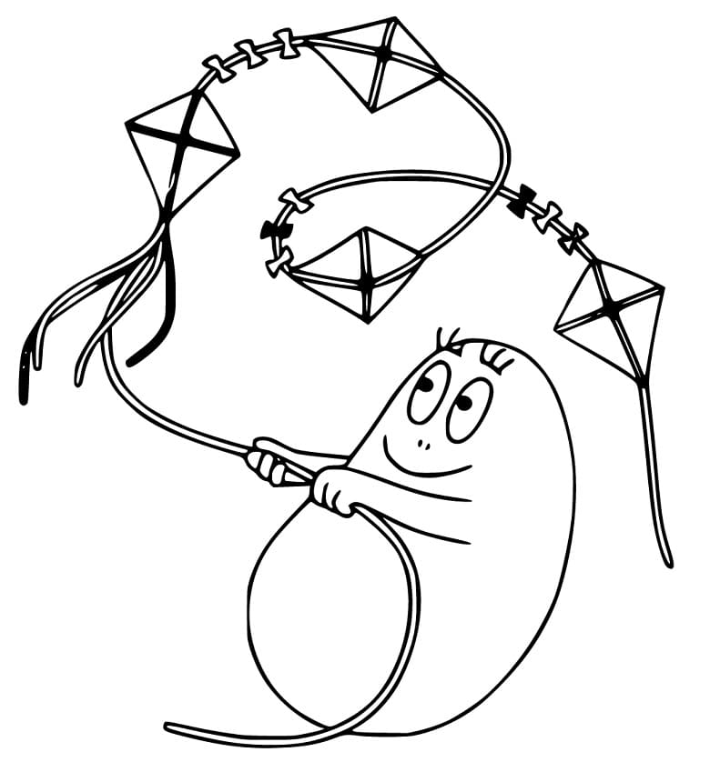 Barbabright and Kite Coloring Page