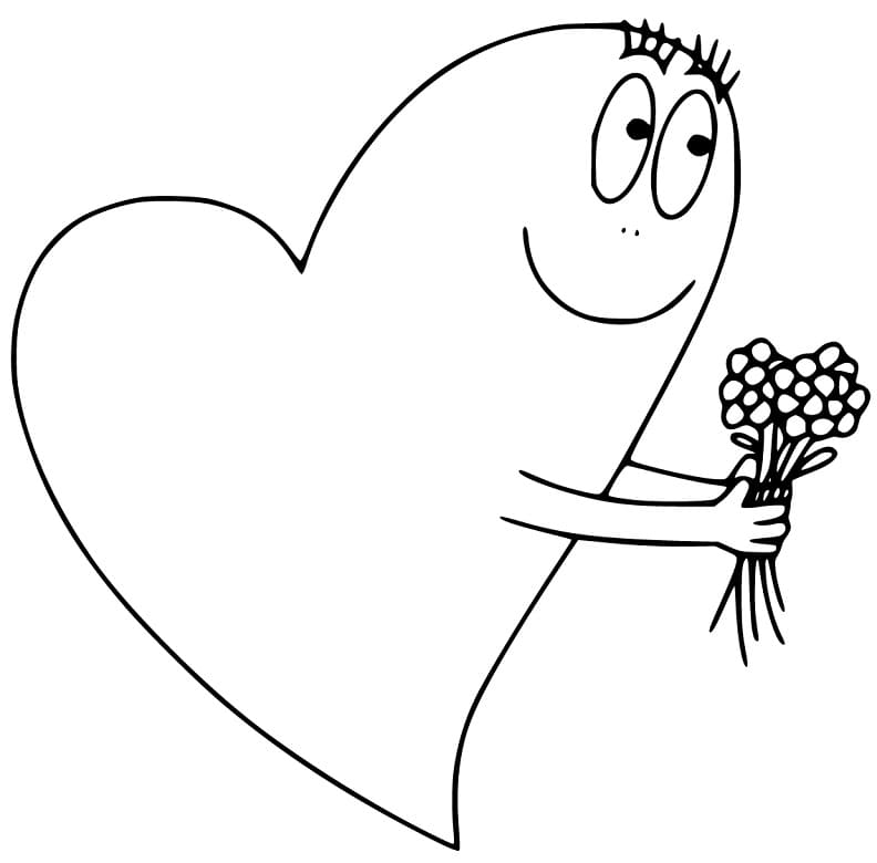 Barbapapa and Flowers Coloring Page