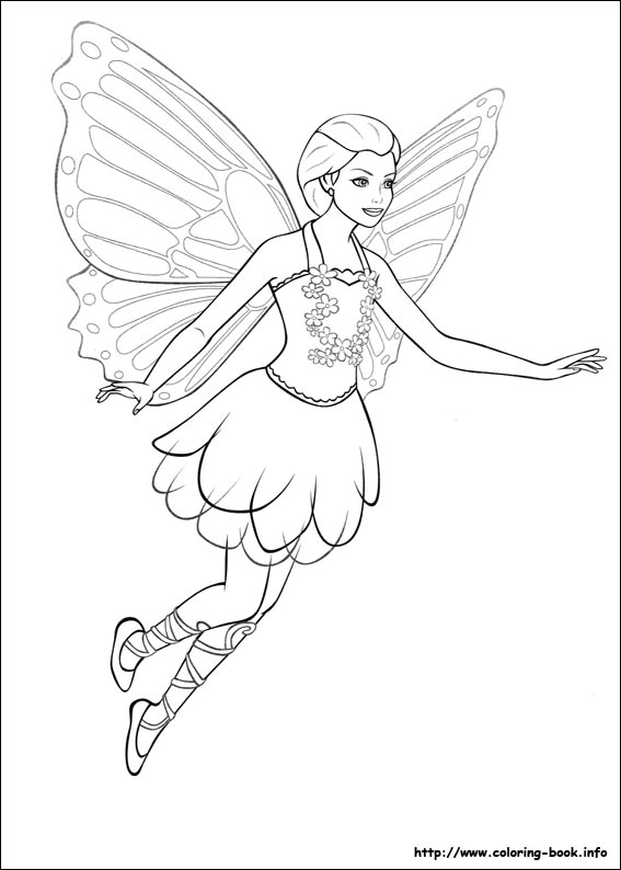 Barbie Mariposa 02 Coloring Page