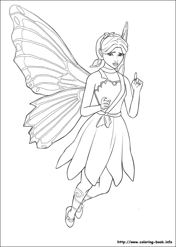 Barbie Mariposa 09 Coloring Page