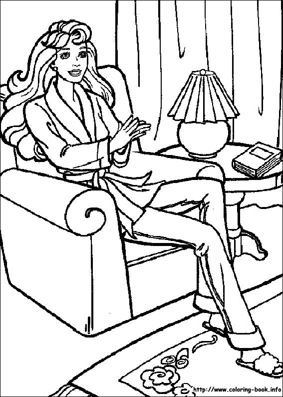Barbie Resting Coloring Page