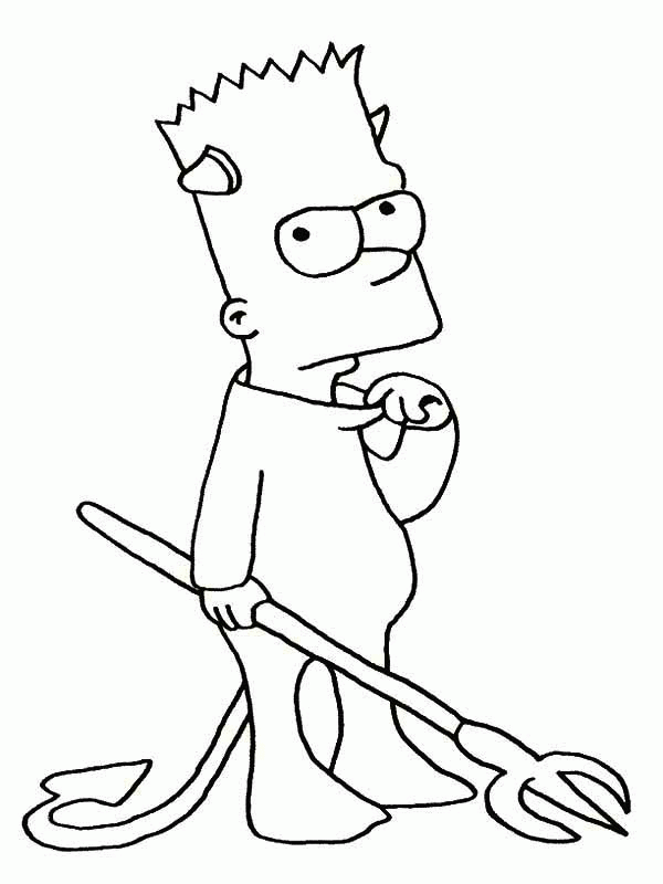 Bart Simpson 2 Coloring Page