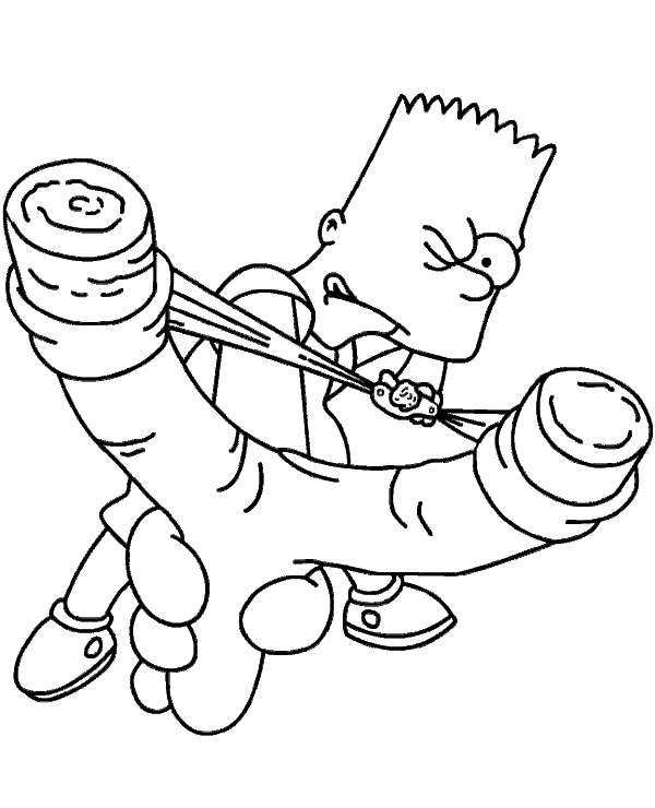 Bart Simpson 3 Coloring Page
