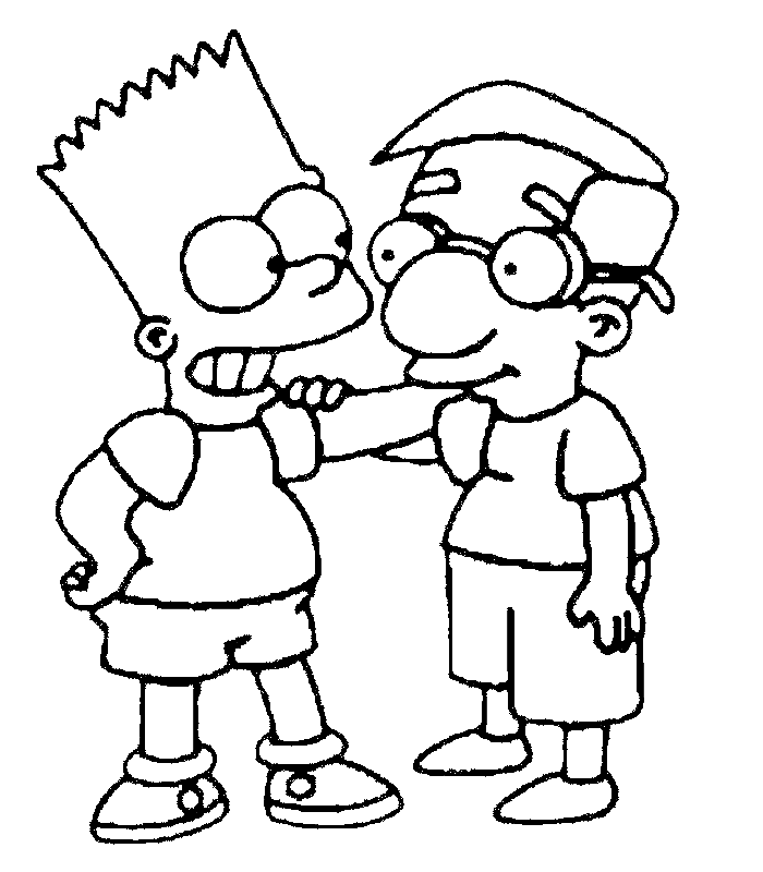 Bart Simpson 4 Coloring Page
