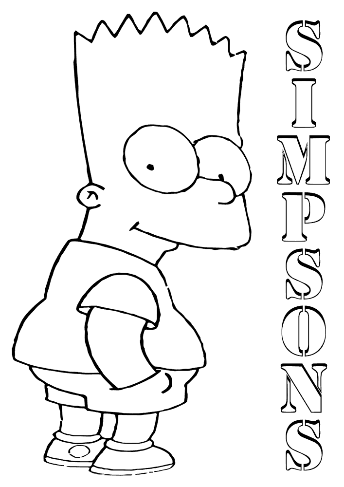 Bart Simpson 5 Coloring Page