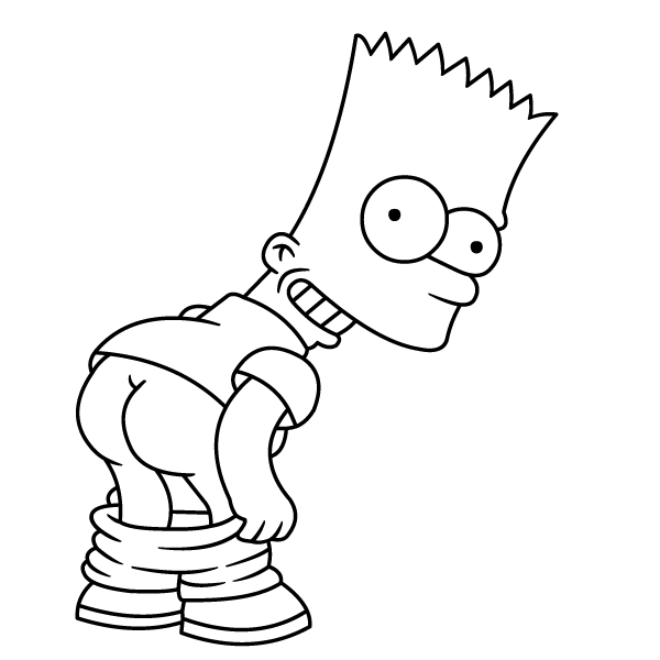 Bart Simpson Ass Coloring Page