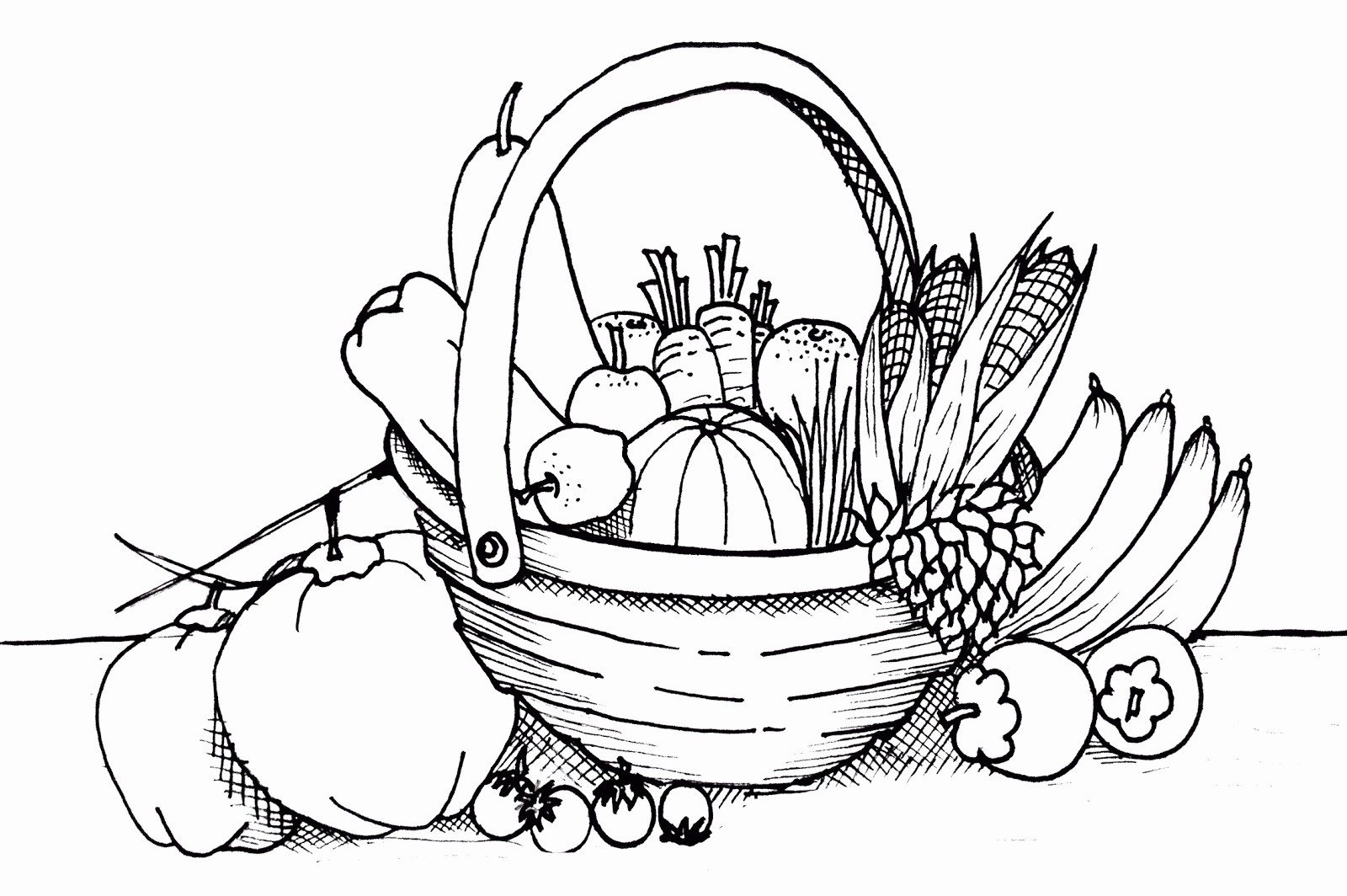 Basket Of Squash And Vegetables
