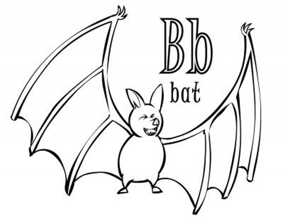 Bat Animal In B Alphabet S92d7 Coloring Page