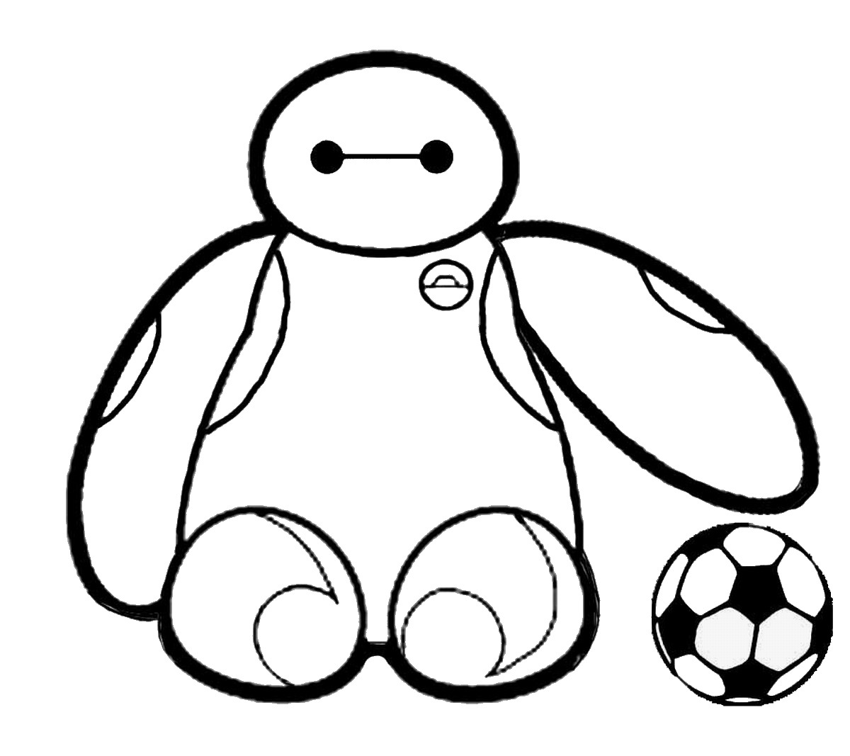 Baymax And The Ball Coloring Page