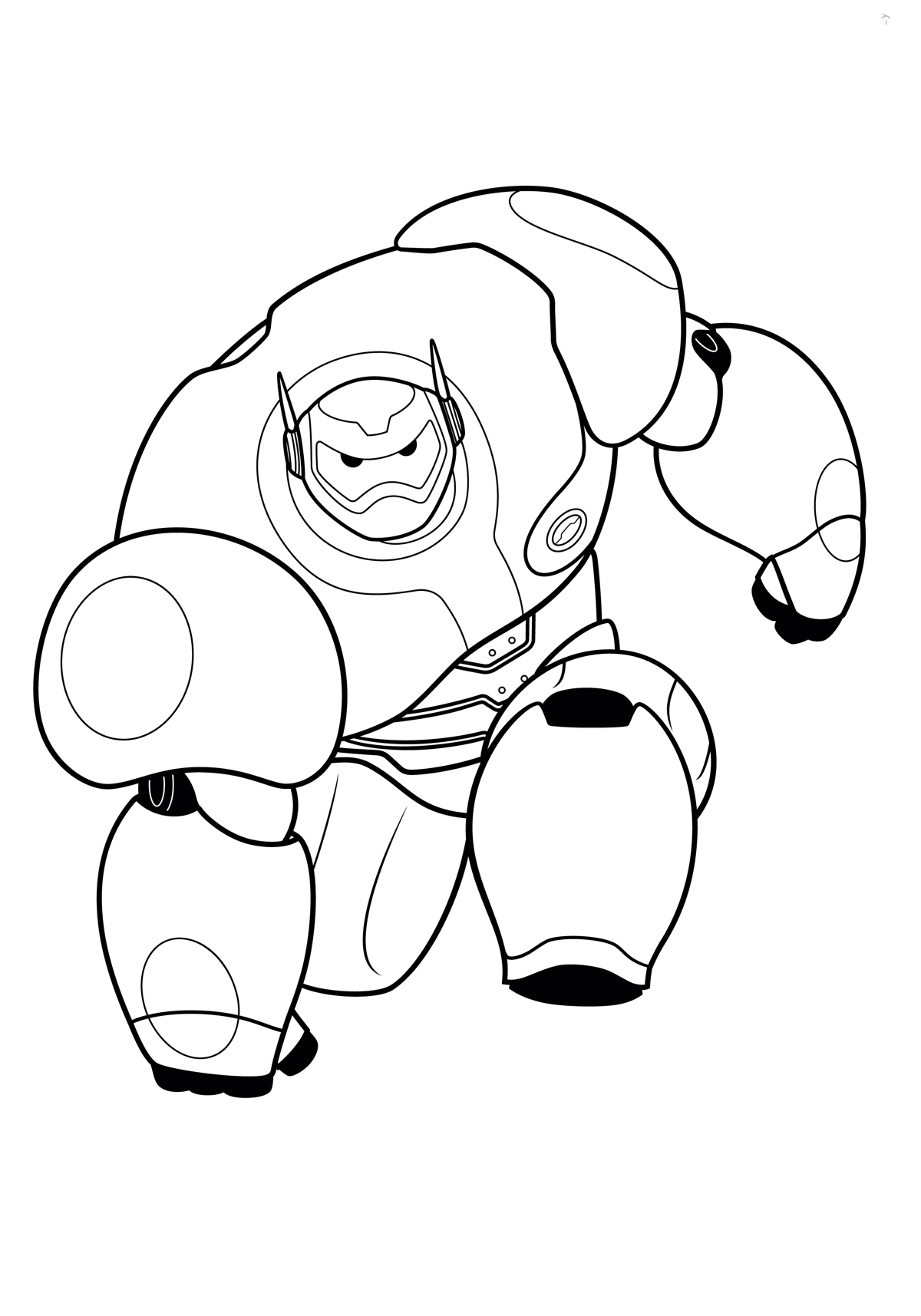 Baymax Combat Mode Coloring Page