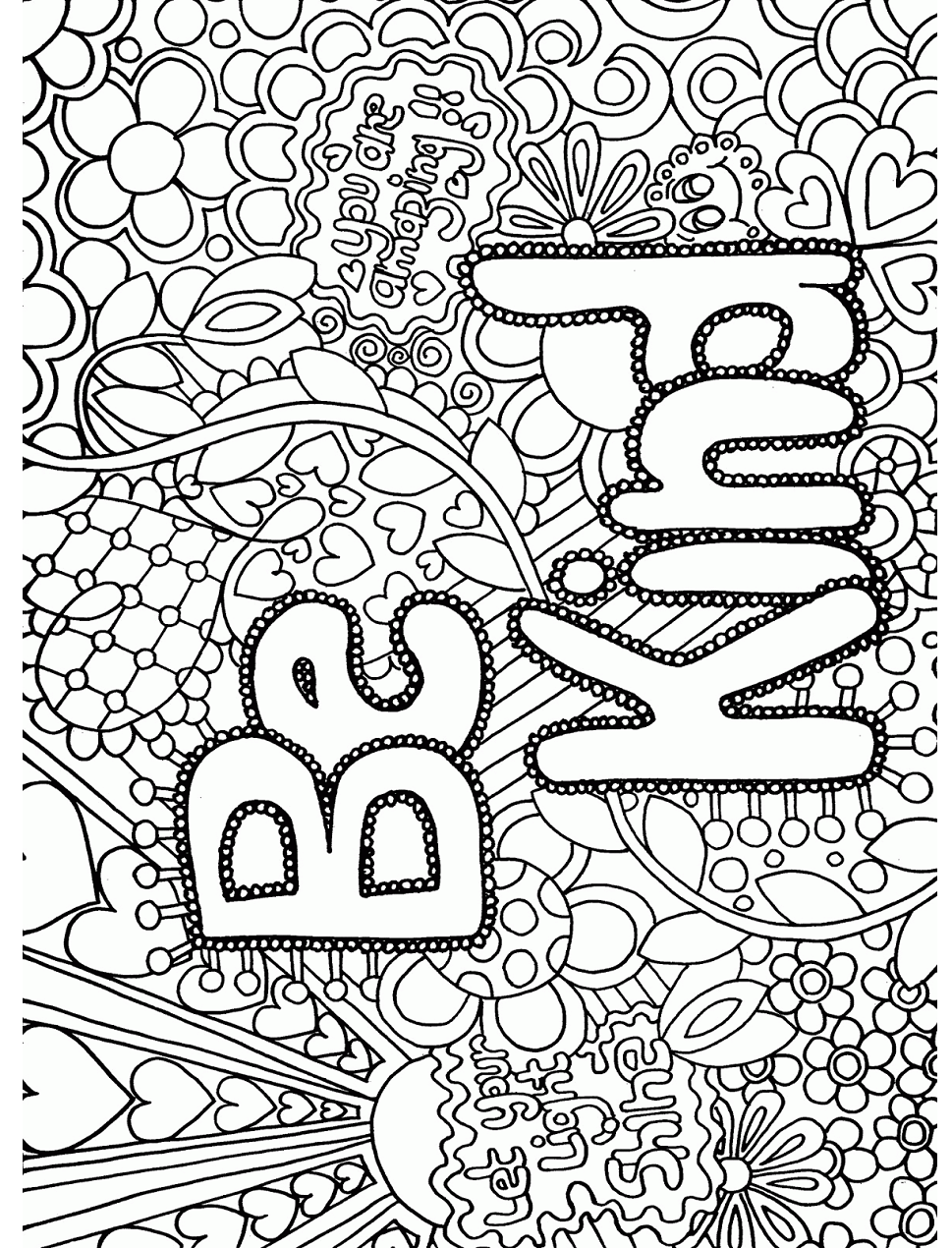 Be Kind Coloring Page