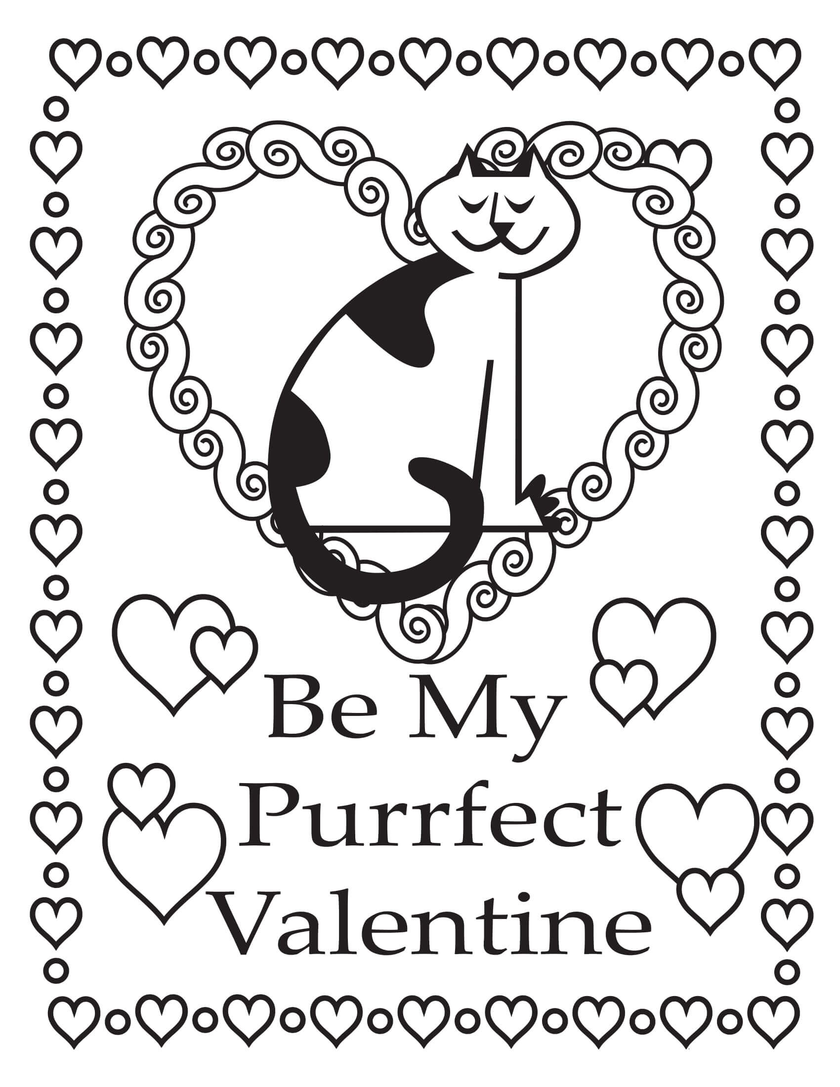 Be My Perfect Valentine Coloring Page