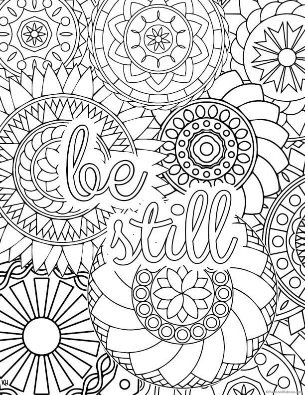 Be Still Coloring Page