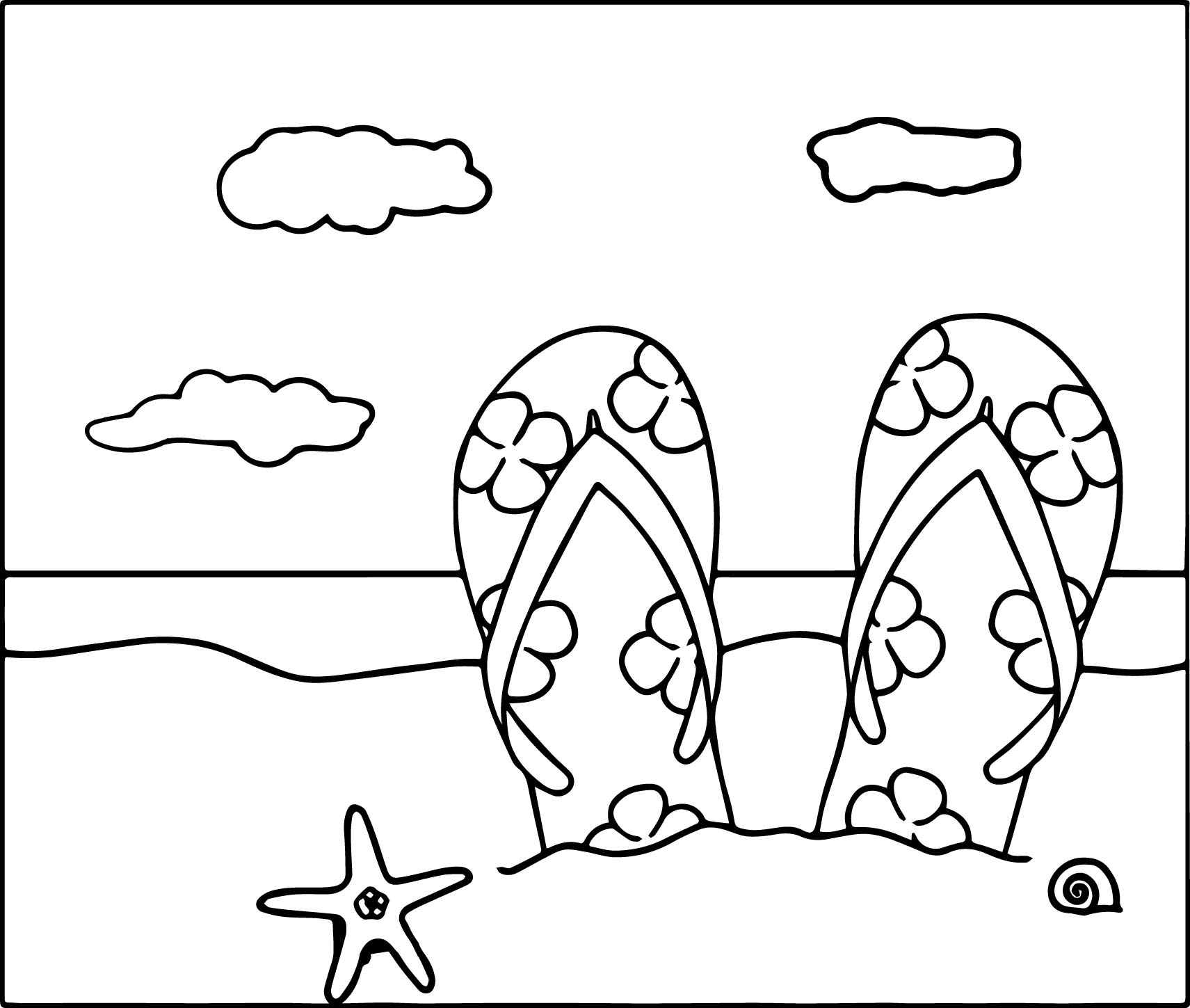 Beach Shoes Coloring Pages   Coloring Cool