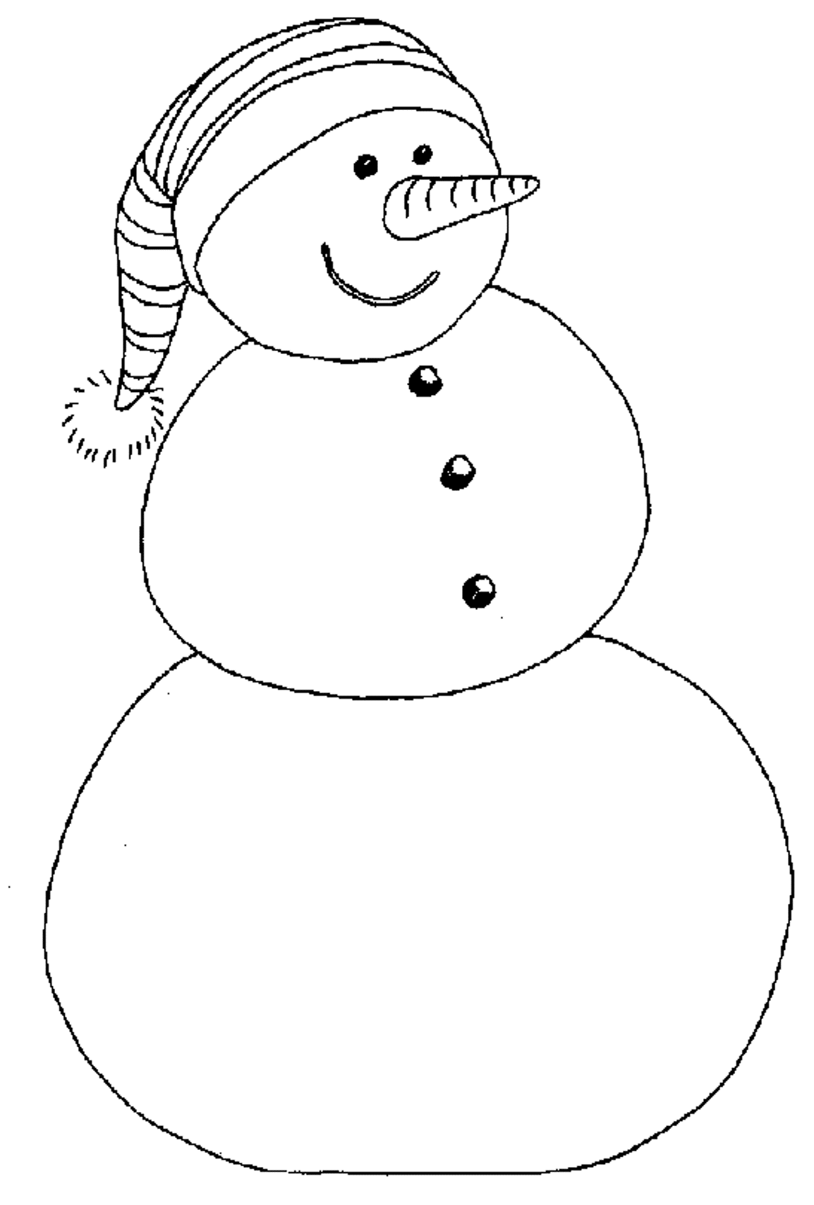 New Snowman Winter Coloring Page