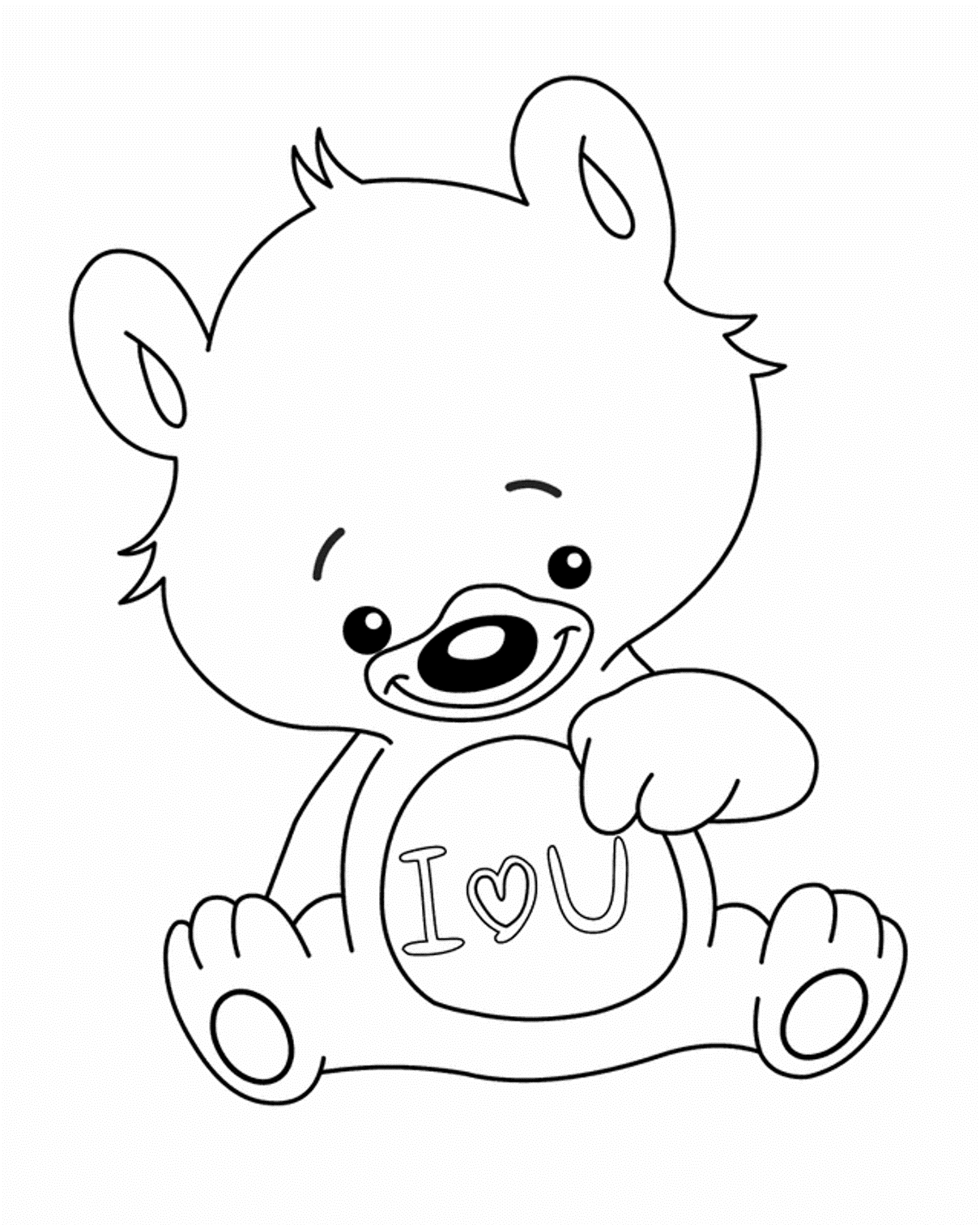 Bear I Love U Valentines Day S4f23 Coloring Page