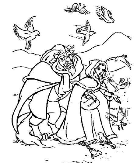 Beast Starting Like Birds Disney Princess D4e5 Coloring Page