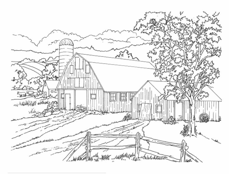 Beautiful Countryside House Coloring Page