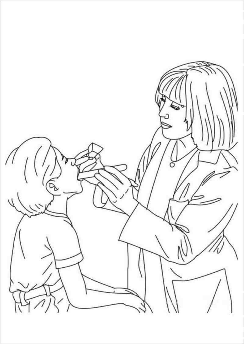 Beautiful Dentist Coloring Page