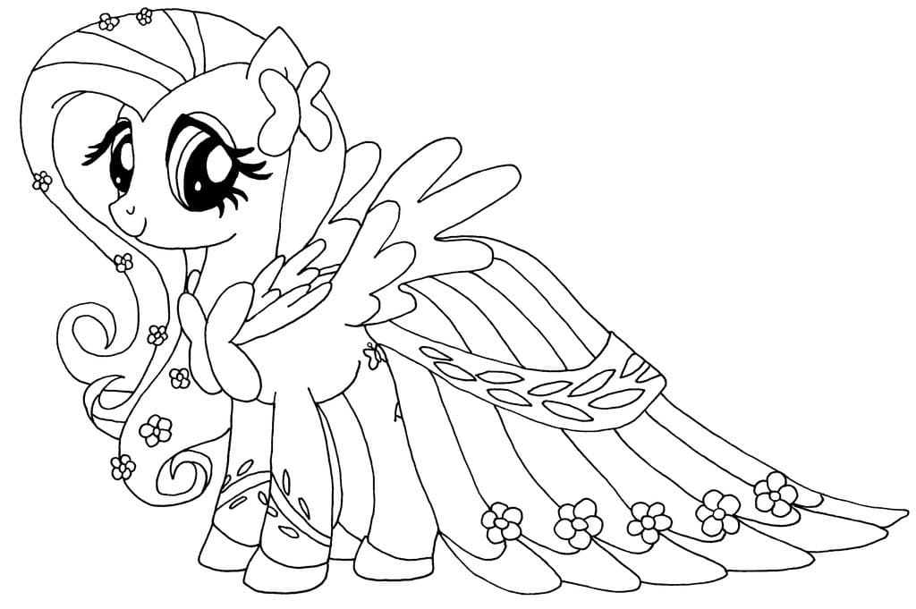 Beautiful Fluttershy Coloring Page