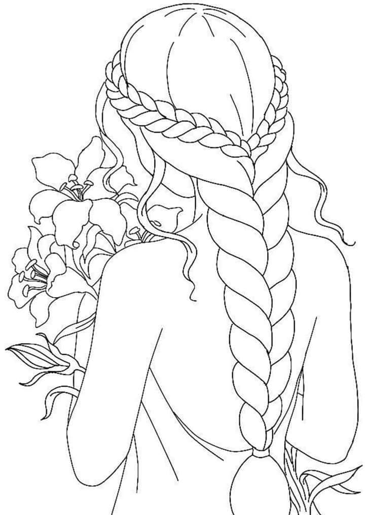 Beautiful Hairstyle For Kids Coloring Page