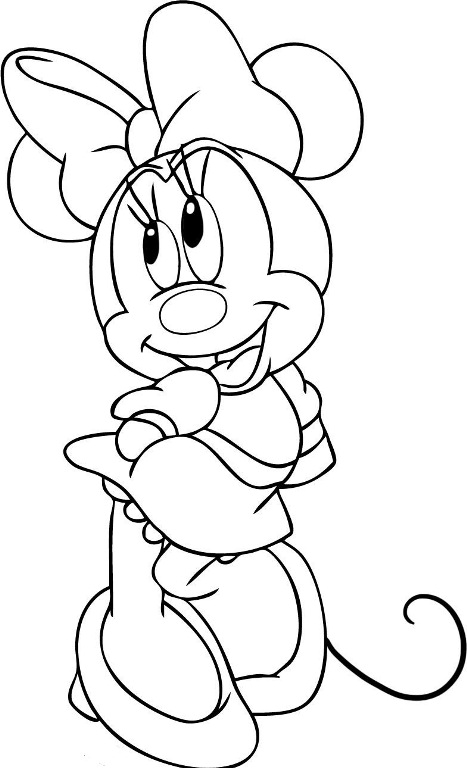 Beautiful Minnie Disney Coloring Page