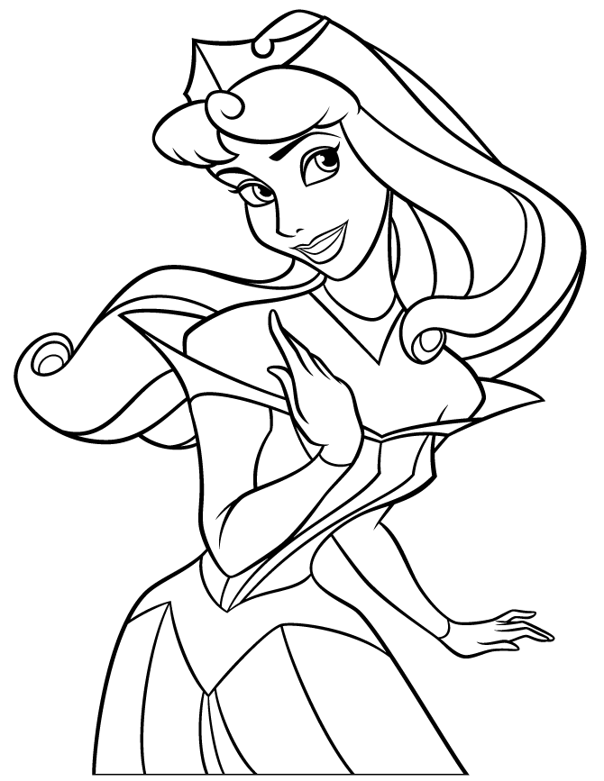 Beautiful Princess Aurora For Girls Coloring Page