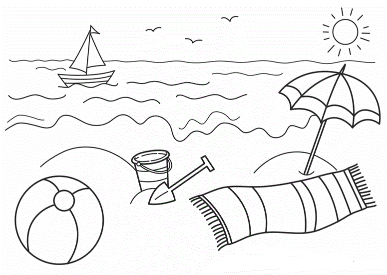 Beautiful Summer In A Beach 0c8b Coloring Page