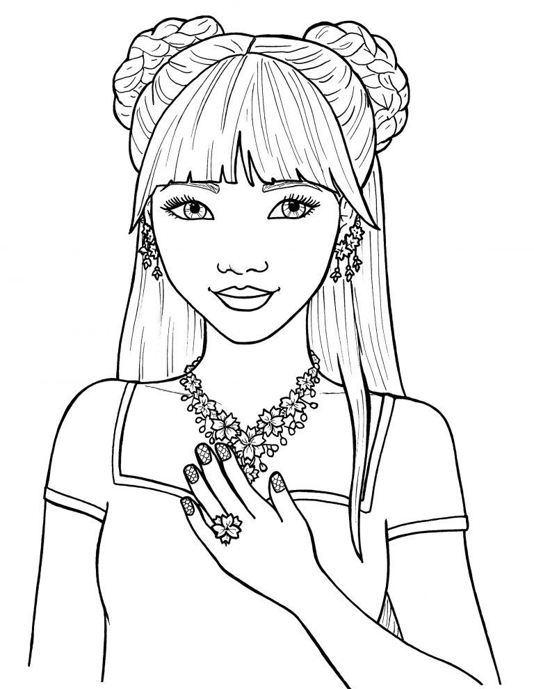 Beautiful Teenager Girl Coloring Page