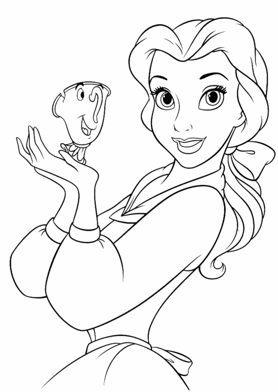 Beauty And Beast Disney Princess Coloring Page