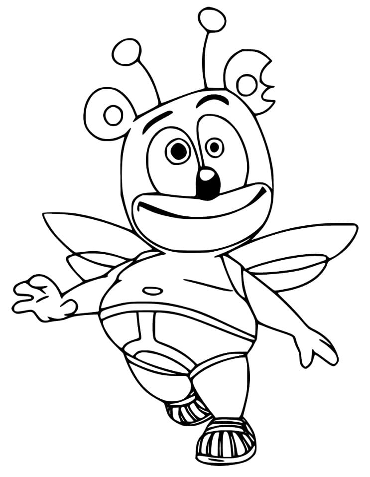 Bee Gummy Bear Coloring Page