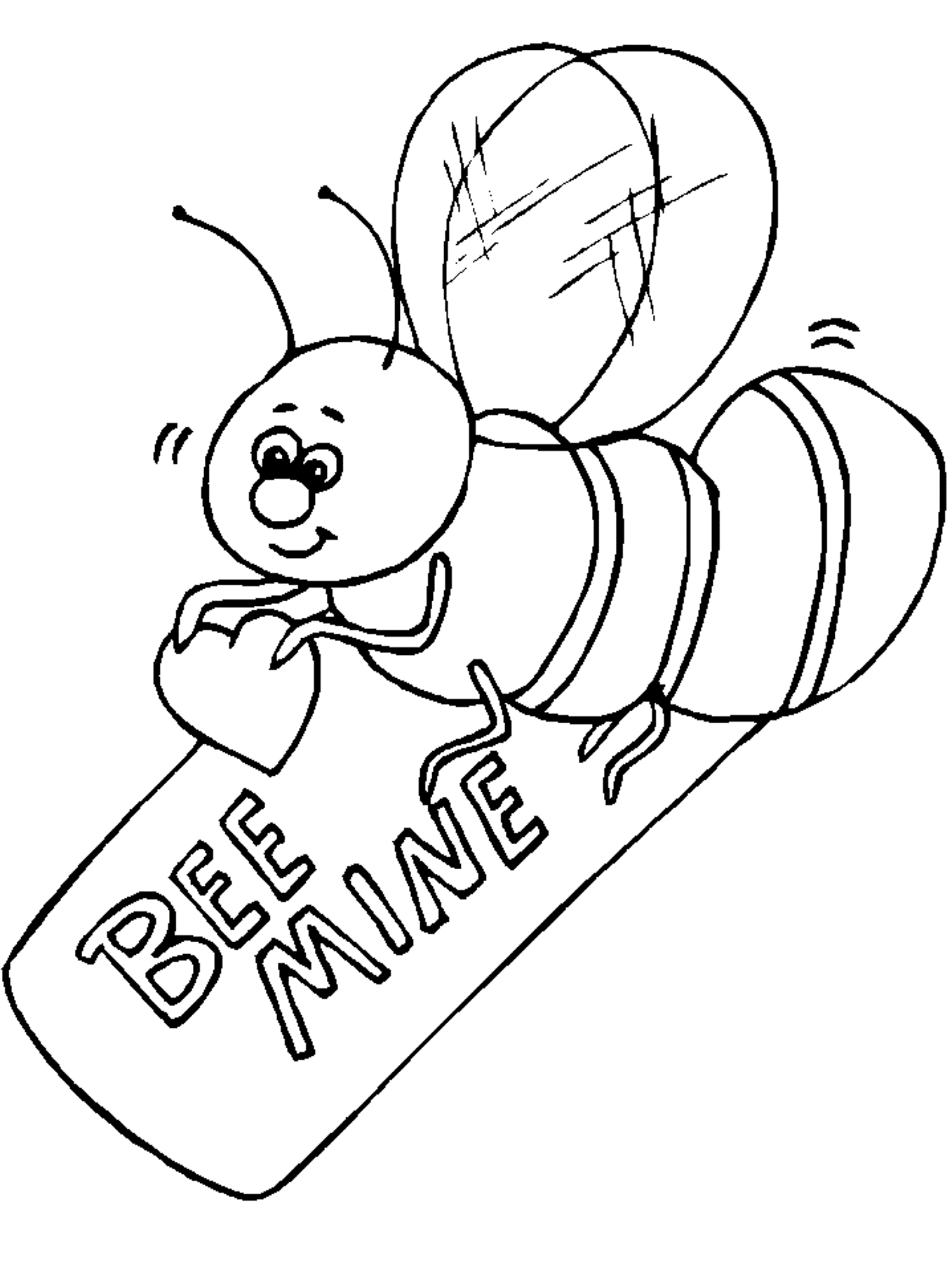 Bee Mine Valentine S7290 Coloring Page