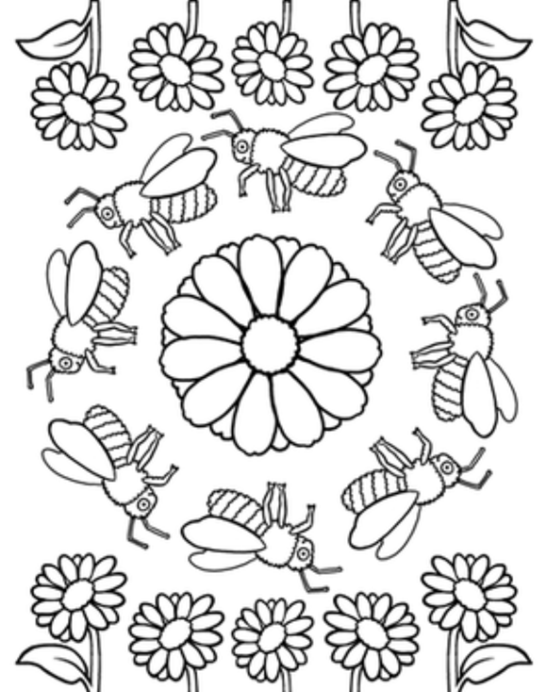 Bees Mandala S2653 Coloring Page